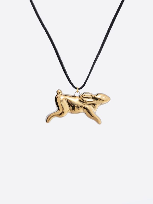 Ceramic Pendant Bunny Gold-Coated