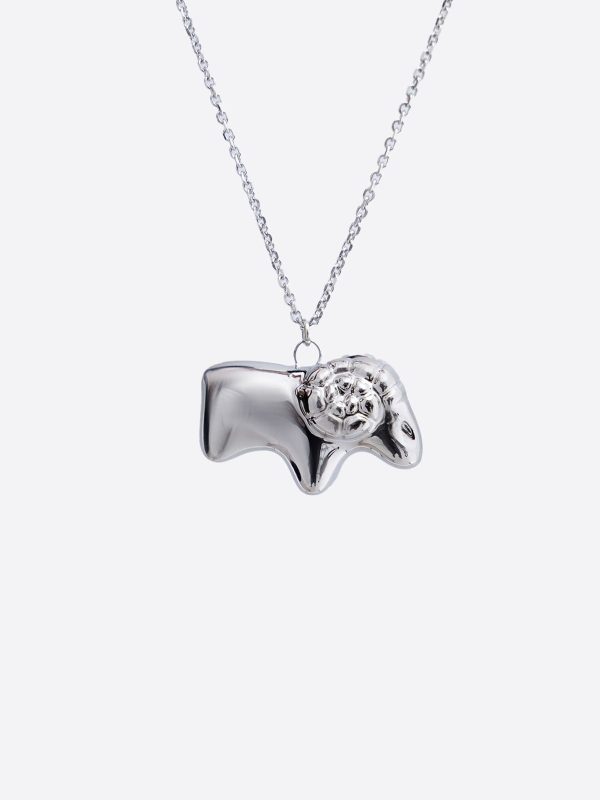 Ceramic Pendant Ram Silver-Coated