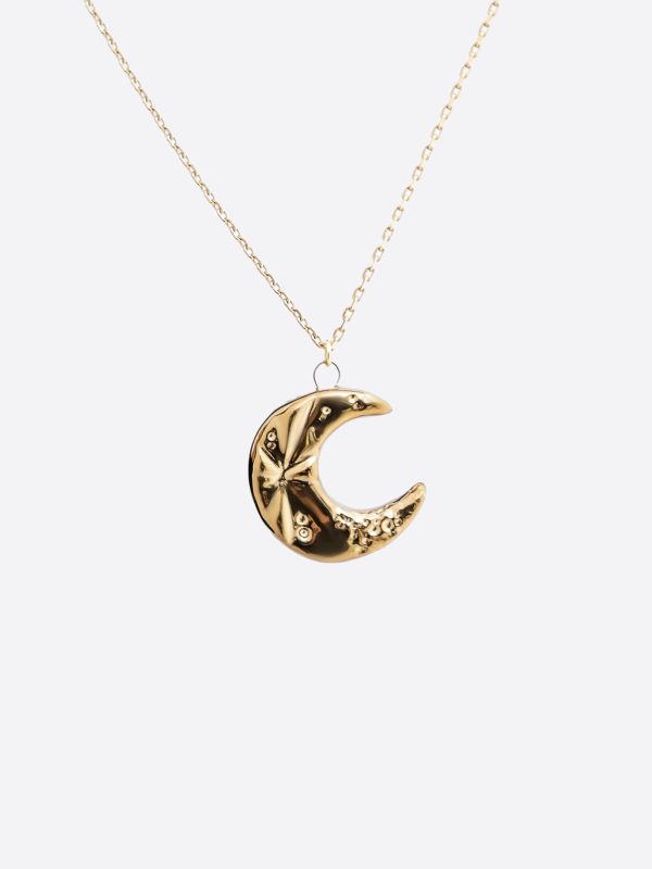 Golden Moon Ceramic Pendant